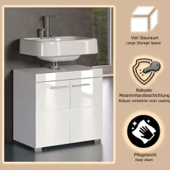 welltime Waschbeckenunterschrank »Avena« Waschtisch 2türig- Aussparung 26/8 cm - (B/T/H) 60/34/56 cm