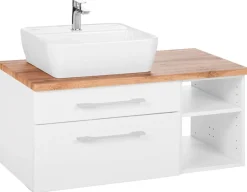 welltime Waschbeckenunterschrank »Davos« Badmöbel, Waschtisch inkl. Waschbecken, Breite 90 cm