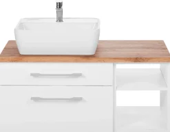 welltime Waschbeckenunterschrank »Davos« Badmöbel, Waschtisch inkl. Waschbecken, Breite 90 cm