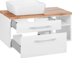 welltime Waschbeckenunterschrank »Davos« Badmöbel, Waschtisch inkl. Waschbecken, Breite 90 cm