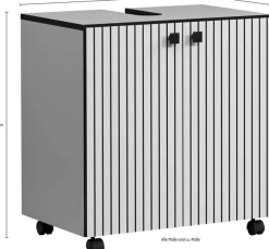 welltime Waschbeckenunterschrank »Amrum« BxHxT 80 x 64 x 42cm Waschbeckenunterschrank Eiche Rillenoptik