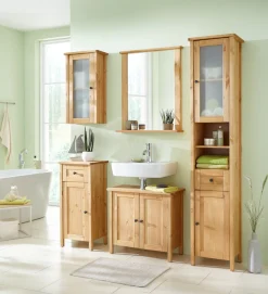 welltime Waschbeckenunterschrank »Landhaus Sylt, Badschrank, Badmöbel, FSC®-zertifiziert« Badmöbel im Landhaus-Stil, Breite 64 cm, aus Massivholz