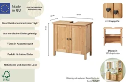 welltime Waschbeckenunterschrank »Landhaus Sylt, Badschrank, Badmöbel, FSC®-zertifiziert« Badmöbel im Landhaus-Stil, Breite 64 cm, aus Massivholz