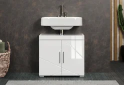 welltime Waschbeckenunterschrank »Avena« 1 Stk. tlg. Waschbeckenunterschrank mit Türen & Einlegeboden – (B/T/H) 60/34/56 cm