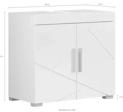 welltime Waschbeckenunterschrank »Avena« 1 Stk. tlg. Waschbeckenunterschrank mit Türen & Einlegeboden – (B/T/H) 60/34/56 cm