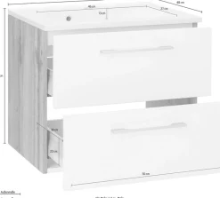 welltime Waschbeckenunterschrank »Soria« Badmöbel, Waschtisch inkl. Waschbecken, Breite 60 cm
