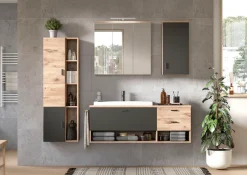 welltime Waschbeckenunterschrank »Dolo, Breite 138 cm, inkl. Aufsatzwaschbecken, 2 Schubkästen, 1 Klappe« 2 Stk. tlg. Hängeschrank, Unterschrank, Badmöbel, Badschrank, Schrank, Bad