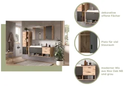 welltime Waschbeckenunterschrank »Dolo, Breite 138 cm, inkl. Aufsatzwaschbecken, 2 Schubkästen, 1 Klappe« 2 Stk. tlg. Hängeschrank, Unterschrank, Badmöbel, Badschrank, Schrank, Bad