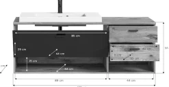 welltime Waschbeckenunterschrank »Dolo, Breite 138 cm, inkl. Aufsatzwaschbecken, 2 Schubkästen, 1 Klappe« 2 Stk. tlg. Hängeschrank, Unterschrank, Badmöbel, Badschrank, Schrank, Bad