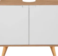 welltime Waschbeckenunterschrank »Lund Badunterschrank für wandhängende Waschbecken WC Unterschrank« Badezimmerschrank WBU Breite 65cm mit Siphonausschnitt Badschrank