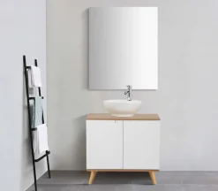 welltime Waschbeckenunterschrank »Lund Badunterschrank für wandhängende Waschbecken WC Unterschrank« Badezimmerschrank WBU Breite 65cm mit Siphonausschnitt Badschrank