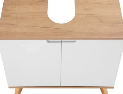 welltime Waschbeckenunterschrank »Lund Badunterschrank für wandhängende Waschbecken WC Unterschrank« Badezimmerschrank WBU Breite 65cm mit Siphonausschnitt Badschrank