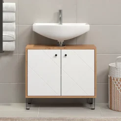 welltime Waschbeckenunterschrank »Tarragona« 1 Stk. tlg. Waschbeckenunterschrank mit 2 Türen - (B/T/H) 69/32/61 cm