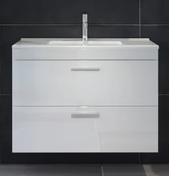 welltime Waschbeckenunterschrank »Dormoletto« Hänge-Waschbeckenunterschrank m. Becken - (B/T/H) 81/47/59 cm