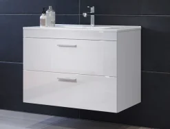 welltime Waschbeckenunterschrank »Dormoletto« Hänge-Waschbeckenunterschrank m. Becken - (B/T/H) 81/47/59 cm