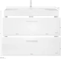 welltime Waschbeckenunterschrank »Dormoletto« Hänge-Waschbeckenunterschrank m. Becken - (B/T/H) 81/47/59 cm