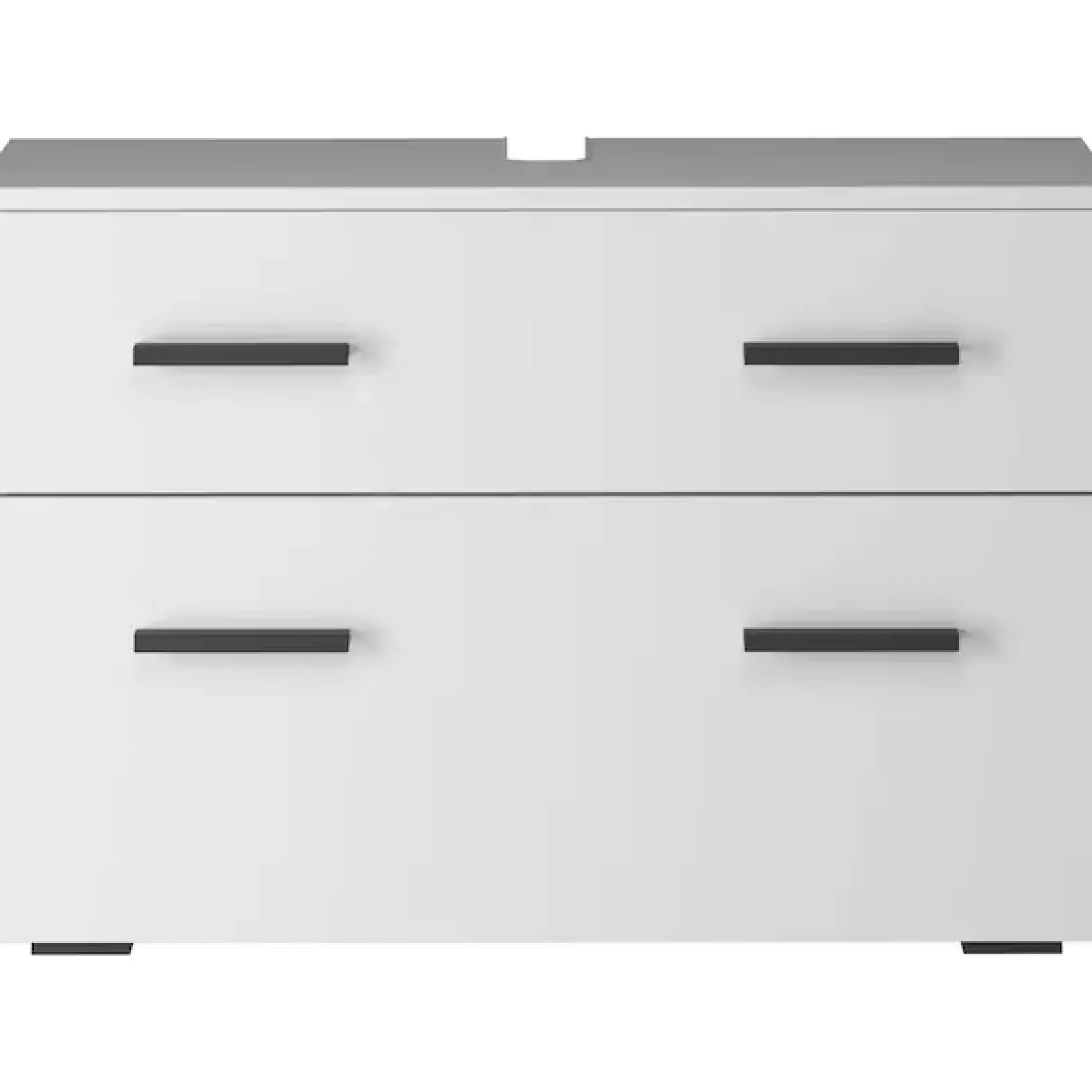 welltime Waschbeckenunterschrank »Skara« mit Klappe und Schubkasten, schwarze Griffe, Breite 80 cm, Höhe 55 cm