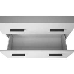 welltime Waschbeckenunterschrank »Skara« mit Klappe und Schubkasten, schwarze Griffe, Breite 80 cm, Höhe 55 cm