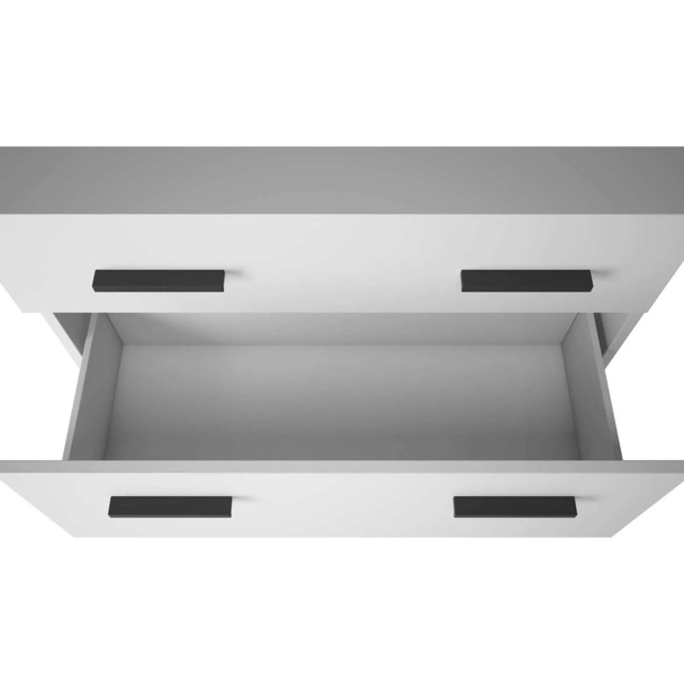 welltime Waschbeckenunterschrank »Skara« mit Klappe und Schubkasten, schwarze Griffe, Breite 80 cm, Höhe 55 cm