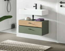 welltime Waschbeckenunterschrank »VANN, Breite 75cm, hängende, 2 Schubkästen, mit Siphonausschnitt« individuell mit weiteren Artikel der Serie VANN kombinierbar,Waschtisch, Waschbeckenschrank, Kommode, Schrank, Badezimmer, Bad
