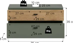 welltime Waschbeckenunterschrank »VANN, Breite 75cm, hängende, 2 Schubkästen, mit Siphonausschnitt« individuell mit weiteren Artikel der Serie VANN kombinierbar,Waschtisch, Waschbeckenschrank, Kommode, Schrank, Badezimmer, Bad