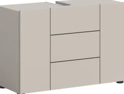 welltime Waschbeckenunterschrank »BIEL, Breite: 82 cm, 3 Türen, 4 Fächer, Siphonausschnitt« 1 Stk. tlg. Waschbeckenunterschrank, Unterschrank, WBU, Badezimmer, Bad