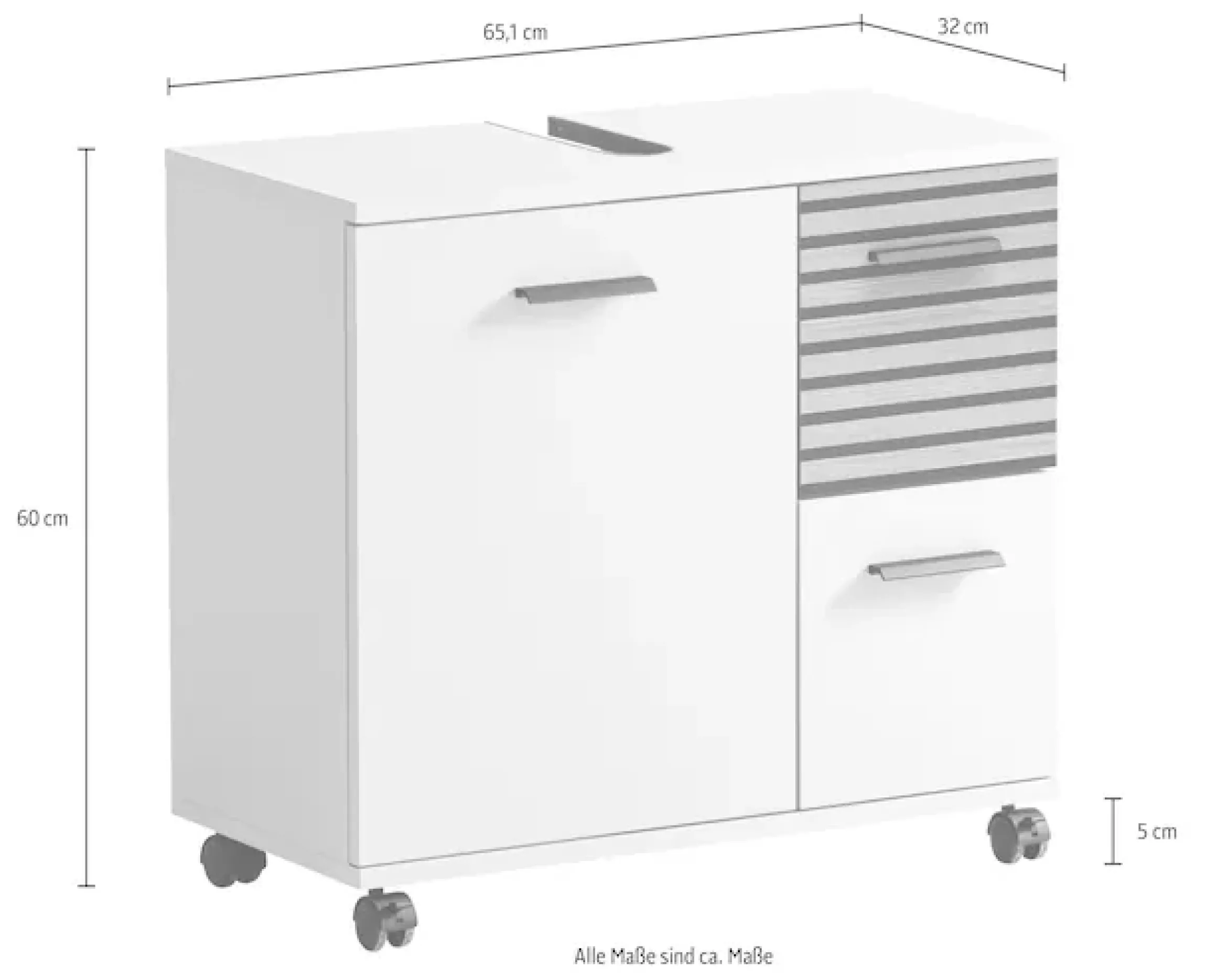 welltime Waschbeckenunterschrank »Katta, Waschbeckenunterschrank, Made in Germany, B: 65 cm« Solide Verarbeitung - Dieses Produkt ist in Deutschland gefertigt