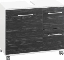 welltime Waschbeckenunterschrank »Emmi, Breite 65 cm made in Germany« Siphonausschnitt, Metallbeschläge