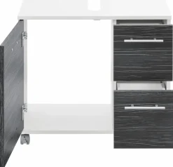 welltime Waschbeckenunterschrank »Emmi, Breite 65 cm made in Germany« Siphonausschnitt, Metallbeschläge