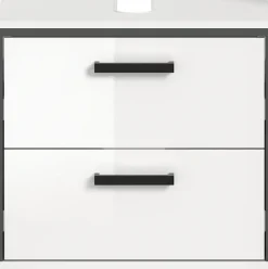 welltime Waschbeckenunterschrank »KAJO, hochglanz Front, 2 Schubladen, Siphonausschnitt« 1 Stk. tlg. Waschbecken, Unterschrank, Bad, Badezimmer, Schrank