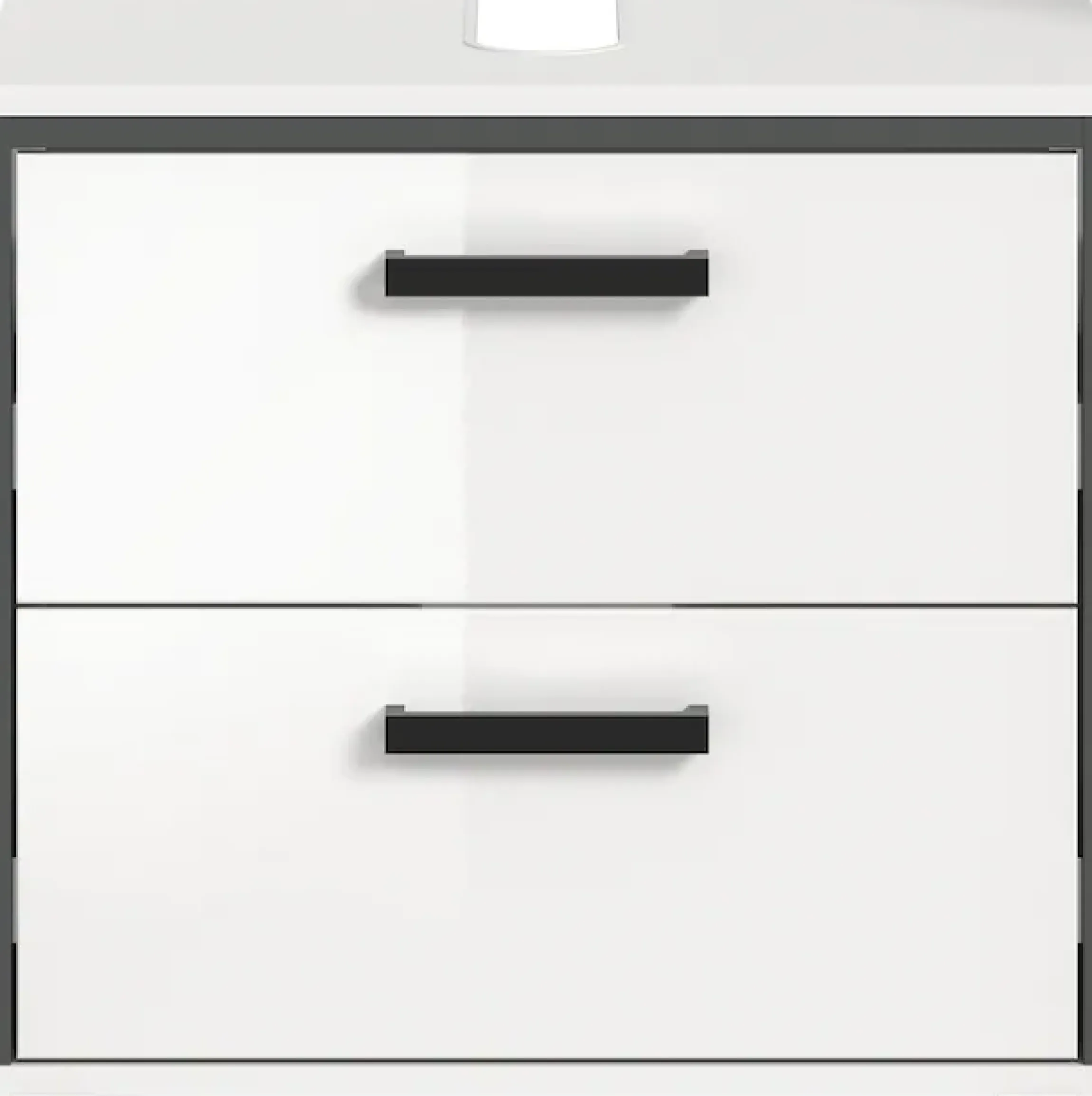 welltime Waschbeckenunterschrank »KAJO, hochglanz Front, 2 Schubladen, Siphonausschnitt« 1 Stk. tlg. Waschbecken, Unterschrank, Bad, Badezimmer, Schrank