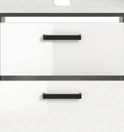 welltime Waschbeckenunterschrank »KAJO, hochglanz Front, 2 Schubladen, Siphonausschnitt« 1 Stk. tlg. Waschbecken, Unterschrank, Bad, Badezimmer, Schrank