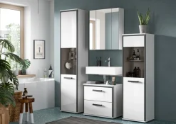 welltime Waschbeckenunterschrank »KAJO, hochglanz Front, 2 Schubladen, Siphonausschnitt« 1 Stk. tlg. Waschbecken, Unterschrank, Bad, Badezimmer, Schrank