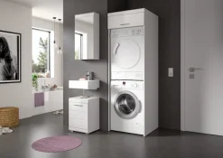 welltime Waschmaschinenumbauschrank »SIENA, Breite 66 cm, für Waschmaschine & Trockner, 1 Klappe, MDF-Front« Überbauschrank, Umbauschrank, Badschrank, Hauswirtschaftsschrank