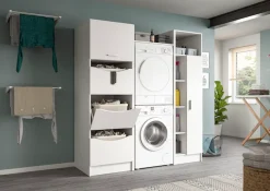 welltime Waschmaschinenumbauschrank »FALAS,Höhe 195 cm, 1 Boden, für Waschmaschine &Trockner« in verschiedenen Farben erhältlich, 1 Stk. tlg. Waschmaschine, Trockner, Waschmaschinenschrank, Umbauschrank, Wäsche