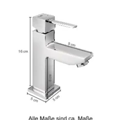 welltime Waschtischarmatur »Trento, Wasserhahn« Wassersparende Eco-Click-Funktion, inkl. Pop-Up Ablaufventil