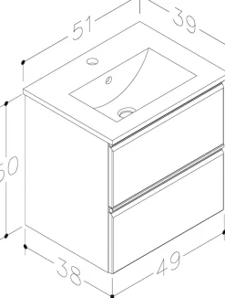 welltime Waschtisch »Cosmos in verschiedenen Ausführungen inkl. Waschbecken« Badmöbel, Waschplatzmit 2 Schubladen, Soft-Close-Funktion, FSC®