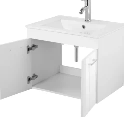 welltime Waschtisch »Florenz, Breite 60cm, 2 Tür, 2 Fächer, MDF-Front« Set, Waschtisch inklusive Waschbecken,Waschplatz mit 2 Türen,in verschiedenen Farben erhältlich, Badmöbel
