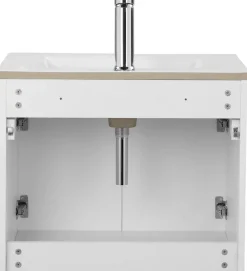 welltime Waschtisch »Florenz, Breite 60cm, 2 Tür, 2 Fächer, MDF-Front« Set, Waschtisch inklusive Waschbecken,Waschplatz mit 2 Türen,in verschiedenen Farben erhältlich, Badmöbel