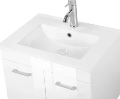 welltime Waschtisch »Florenz, Breite 60cm, 2 Tür, 2 Fächer, MDF-Front« Set, Waschtisch inklusive Waschbecken,Waschplatz mit 2 Türen,in verschiedenen Farben erhältlich, Badmöbel
