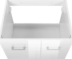 welltime Waschtisch »Florenz, Breite 60cm, 2 Tür, 2 Fächer, MDF-Front« Set, Waschtisch inklusive Waschbecken,Waschplatz mit 2 Türen,in verschiedenen Farben erhältlich, Badmöbel