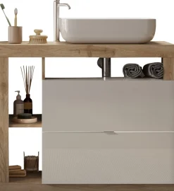 welltime Waschtisch »Hamburg« 2 Schubkästen, Breite 92 cm, Soft-Close, inkl. Keramik-Aufsatzbecken