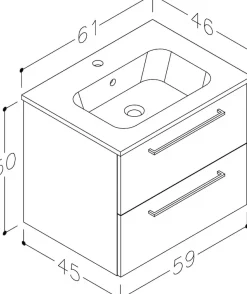 welltime Waschtisch »Joy, Waschbeckenunterschrank inkl.Waschbecken, Badmöbel« Breite 81 cm, mit Soft-Close-Funktion, FSC®-zertifiziert