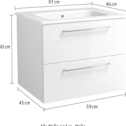 welltime Waschtisch »Joy, Waschbeckenunterschrank inkl.Waschbecken, Badmöbel« Breite 81 cm, mit Soft-Close-Funktion, FSC®-zertifiziert