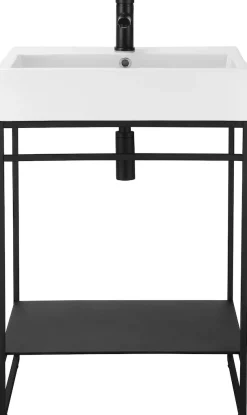 welltime Waschtisch »Loft« Badmöbel, schwarz, mit Keramikwaschbecken, Breite 60cm