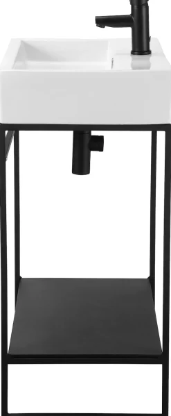welltime Waschtisch »Loft« Badmöbel, schwarz, mit Keramikwaschbecken, Breite 60cm