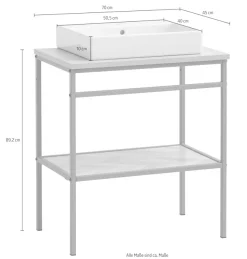 welltime Waschtisch »Lorna, Waschtisch, melaminharzbeschichtet,Made in Germany, B: 30 cm« 1 Stk. tlg. Solide Verarbeitung - Dieses Produkt ist in Deutschland gefertigt