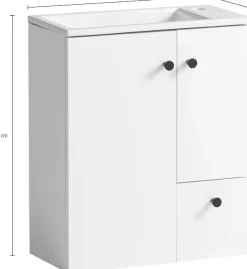 welltime Waschtisch »Lugo, Waschtisch, melaminharzbeschichtet, Made in Germany, B: 50 cm« Solide Verarbeitung - Dieses Produkt ist in Deutschland gefertigt