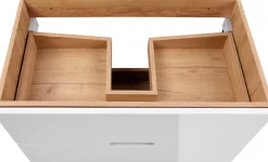welltime Waschtisch »Lund Badezimmerschrank Unterschrank mit Becken« Set,Waschplatz mit Waschbeckenund 2 Auszügen Breite 80 cm