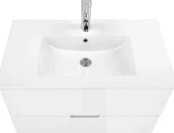welltime Waschtisch »Lund Badezimmerschrank Unterschrank mit Becken« Set,Waschplatz mit Waschbeckenund 2 Auszügen Breite 80 cm